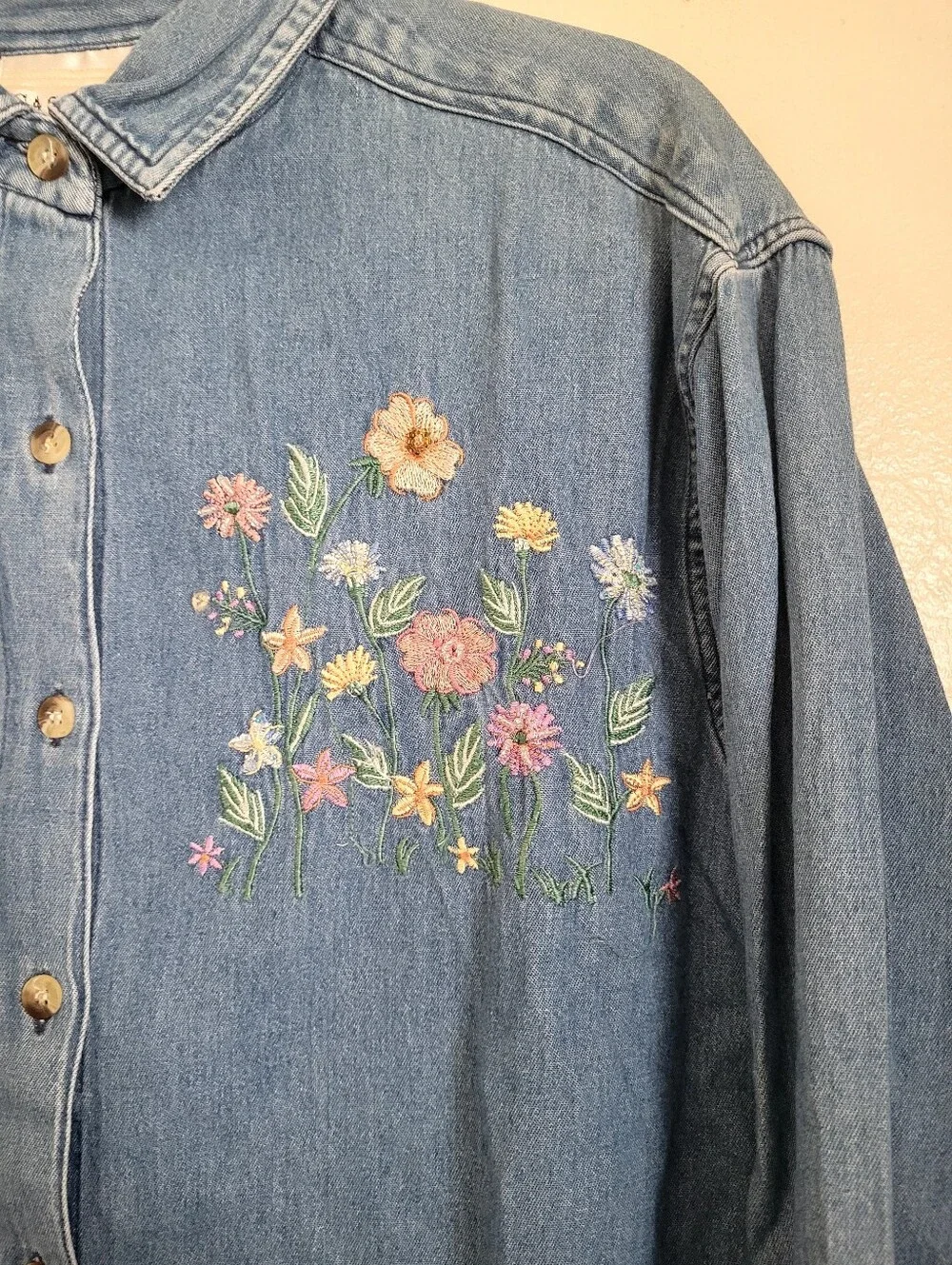 Vintage Embroidered Denim Shirt